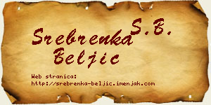 Srebrenka Beljić vizit kartica